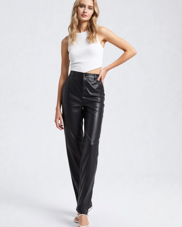 Panthera Black Leather Pants - Lincoln Paris