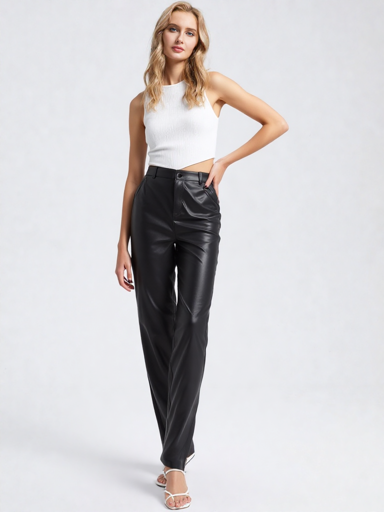Panthera Black Leather Pants - Lincoln Paris