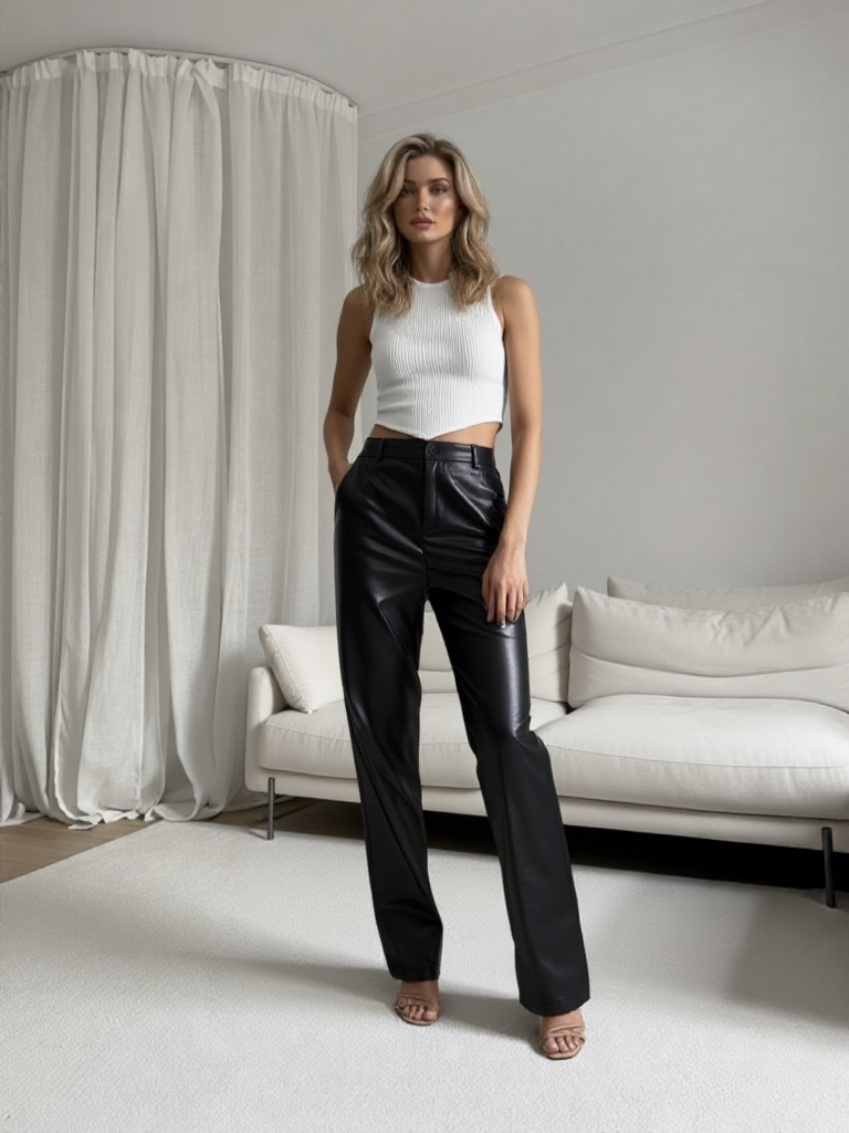 Panthera Black Leather Pants - Lincoln Paris