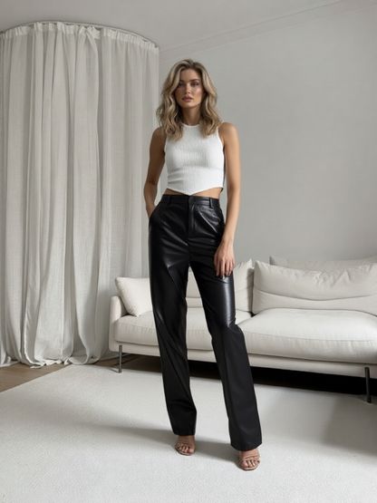 Panthera Black Leather Pants