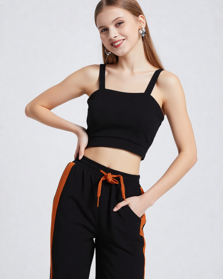 Rust Stripe Joggers - Lincoln Paris