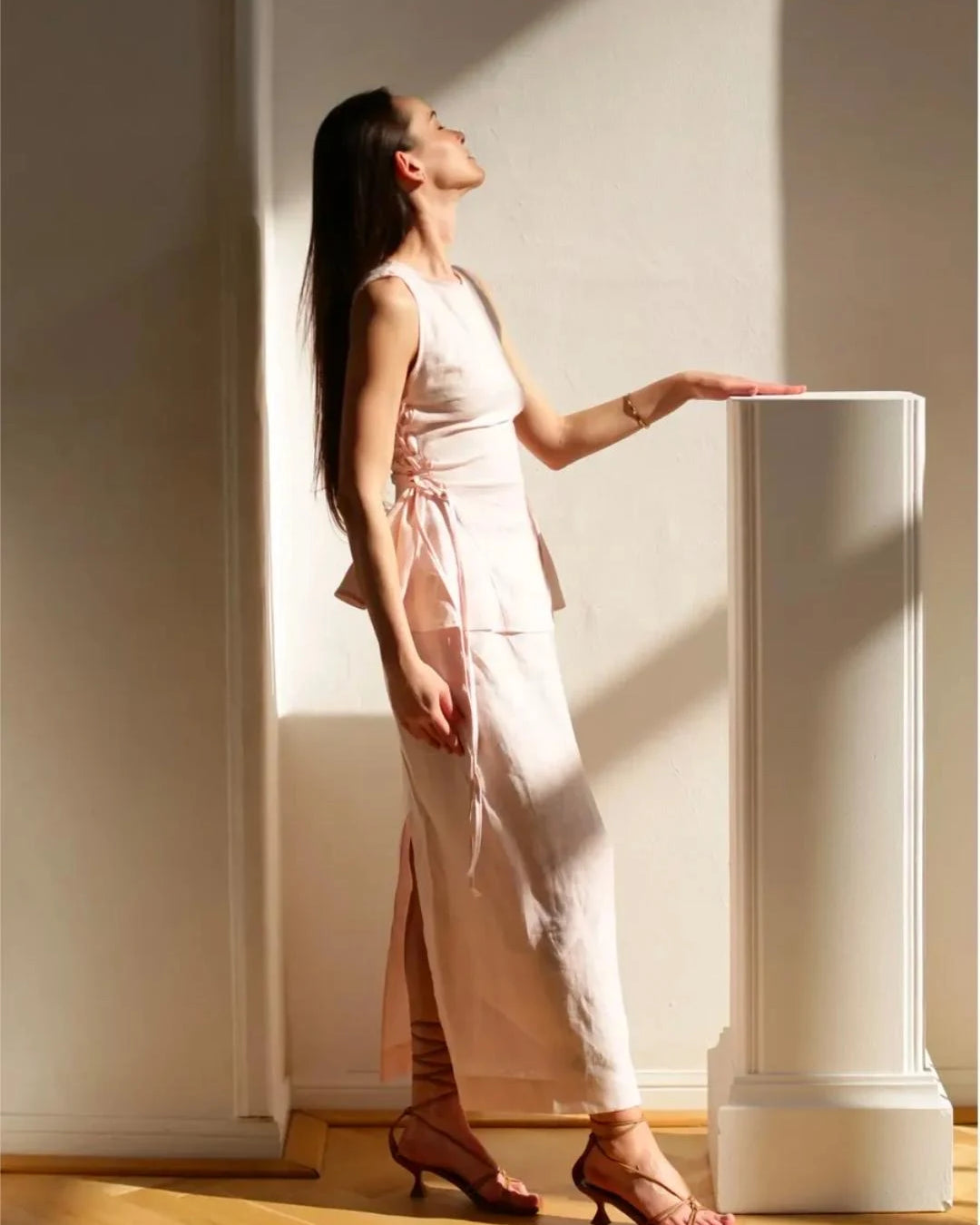 Lincoln Paris Paris Pink Co-ord set with matching top and pants, featuring a stylish, vibrant pink fabric and modern design.