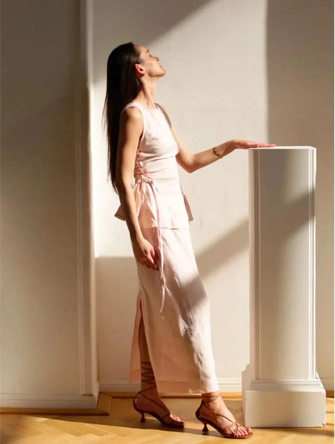 Lincoln Paris Paris Pink Co-ord set with matching top and pants, featuring a stylish, vibrant pink fabric and modern design.