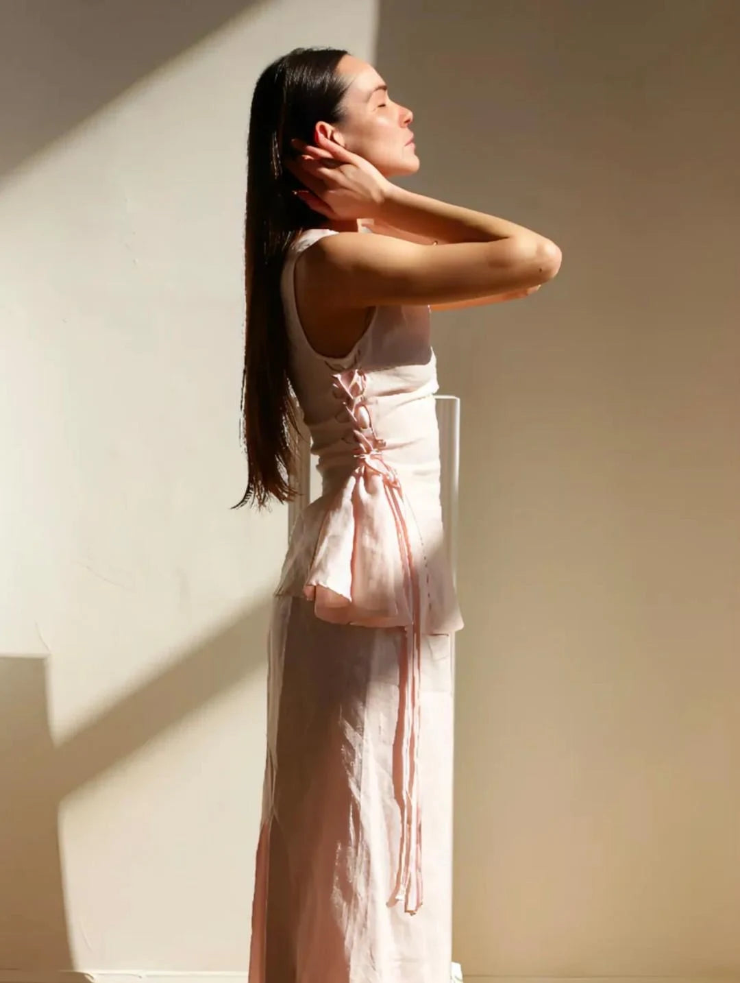 Lincoln Paris Paris Pink Co-ord set featuring a stylish matching top and bottom in a soft pink fabric.