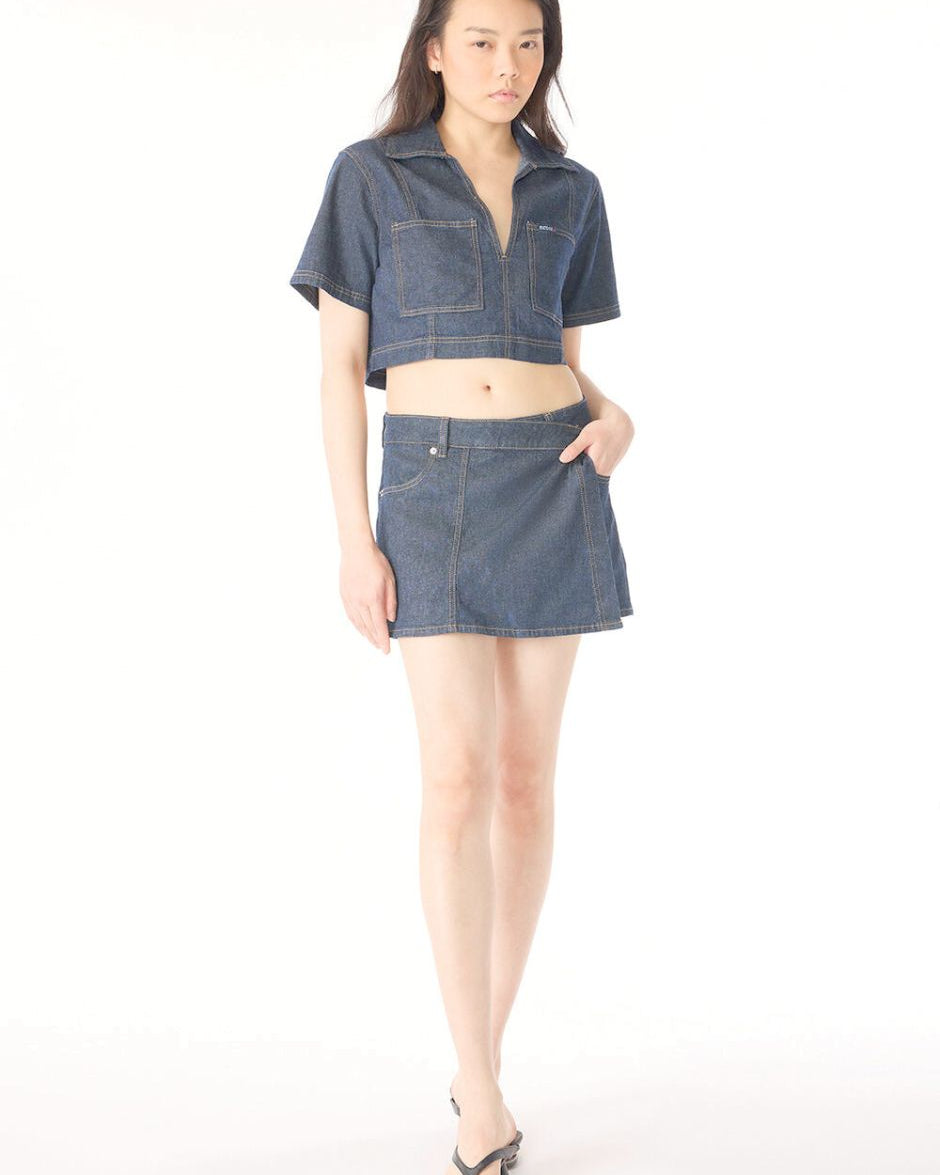 Lincoln Paris Elan Denim Co-ord set featuring a stylish denim jacket and matching pants, displayed on a neutral background.
