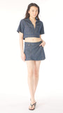 Lincoln Paris Elan Denim Co-ord set featuring a stylish denim jacket and matching pants, displayed on a neutral background.