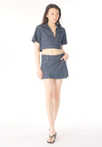 Lincoln Paris Elan Denim Co-ord set featuring a stylish denim jacket and matching pants, displayed on a neutral background.