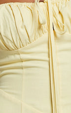 Lincoln Paris rosewater and Victorian corset combo featuring intricate lace detailing and structured boning, displayed on a mannequin.