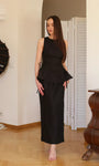 Black Swan Co-ord by Lincoln Paris featuring a stylish black matching top and pants set on a flat lay.