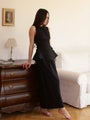 Black Swan Co-ord set by Lincoln Paris, featuring a stylish black top and matching pants, perfect for chic casual wear.