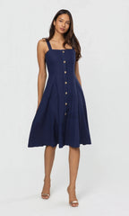 Seaborne Cotton Linen Dress by Lincoln Paris displayed on a hanger, showcasing its lightweight, breathable fabric and relaxed fit.
