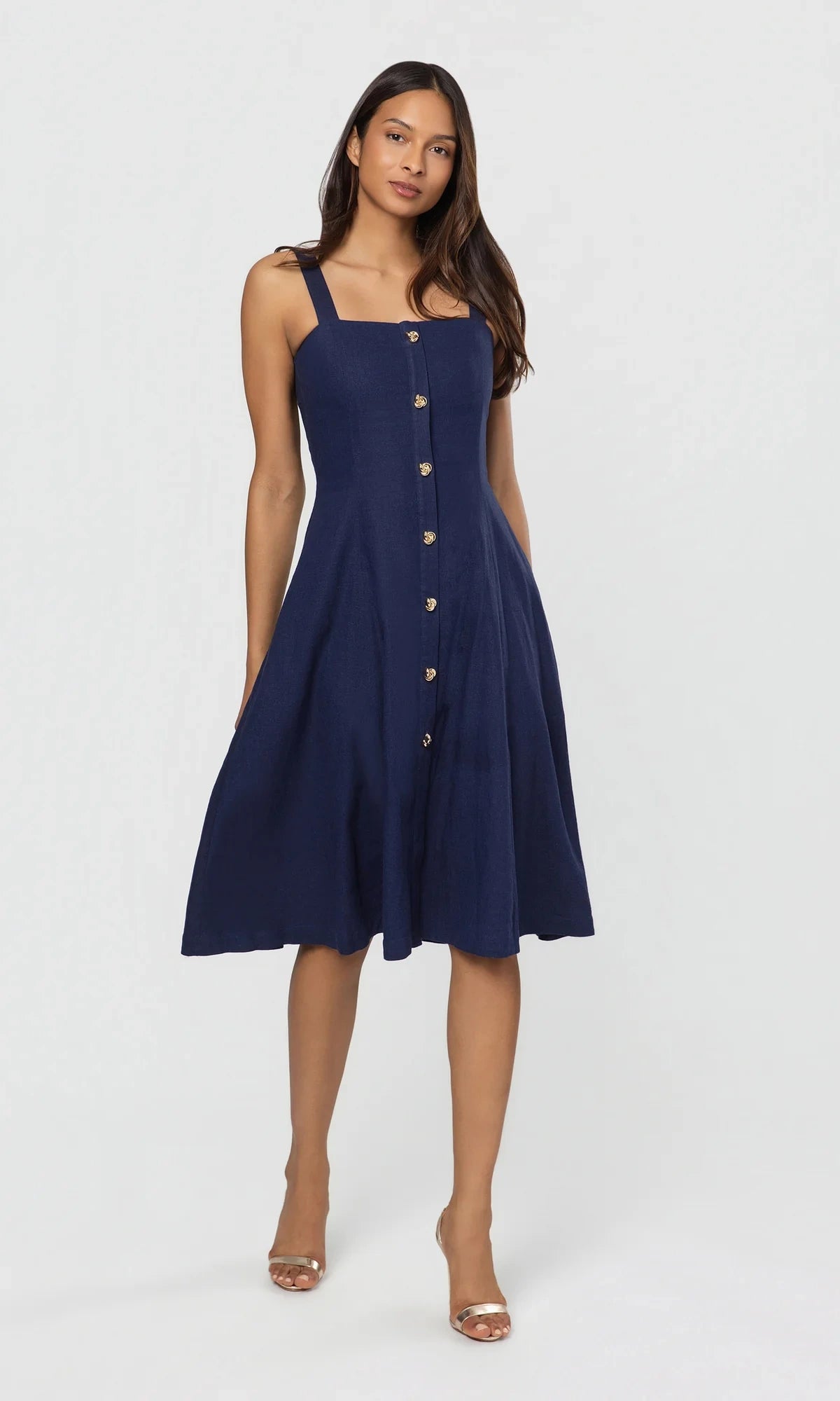 Seaborne Cotton Linen Dress by Lincoln Paris displayed on a hanger, showcasing its lightweight, breathable fabric and relaxed fit.
