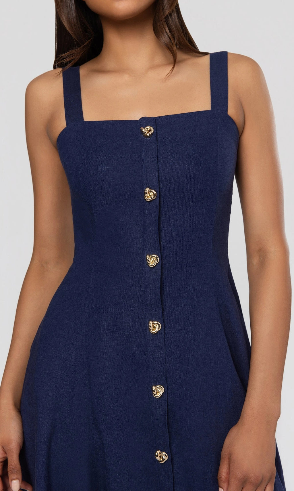 Seaborne cotton linen dress by Lincoln Paris displayed on a model, featuring a relaxed fit and natural fabric texture.