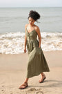 Lincoln Paris cami cotton linen dress featuring a relaxed fit, lightweight fabric, and adjustable straps, displayed on a hanger.
