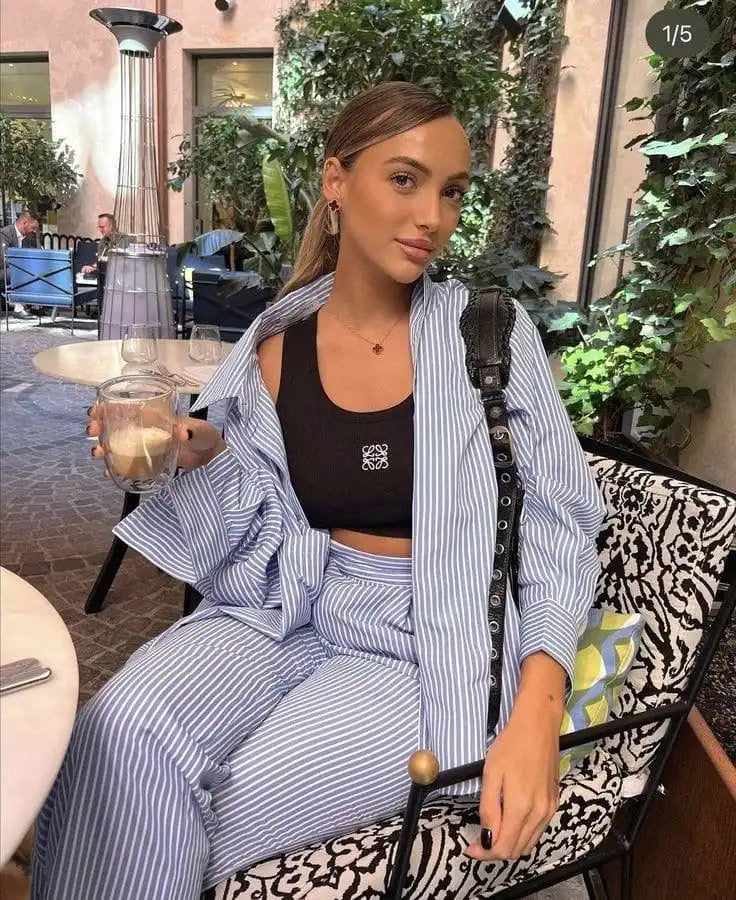 Blue Haze Stripe Co-ord - Lincoln Paris