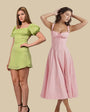 Lime Lust and Rosewater Corset Maxi Combo by Lincoln Paris, featuring a vibrant corset and flowing maxi skirt in bright colors