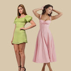 Lime Lust and Rosewater Corset Maxi Combo by Lincoln Paris, featuring a vibrant corset and flowing maxi skirt in bright colors